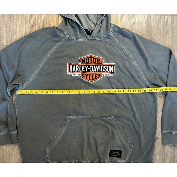 Harley-Davidson Hoodie 2XL Vintage Washed Gray, Genuine MotorClothes - Picture 6 of 8
